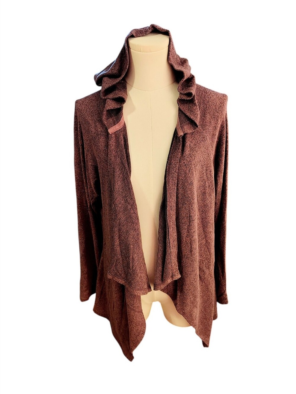 Z Supply Dusky Purple Sweater Hoodie Wrap With Asymmetrical Hem Size Large